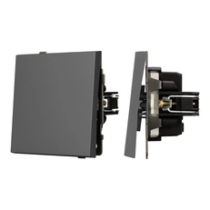 Изображение Выключатель 1-клавишный проходной Arlight TENDO, графитовый soft-touch 054581