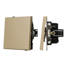 Изображение Выключатель 1-клавишный перекрестный Arlight TENDO, золото светлое soft-touch 054572